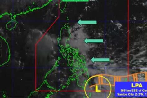 is there a low pressure in the philippines today|LPA to bring rains across Mindanao; unlikely to develop into cyclone.